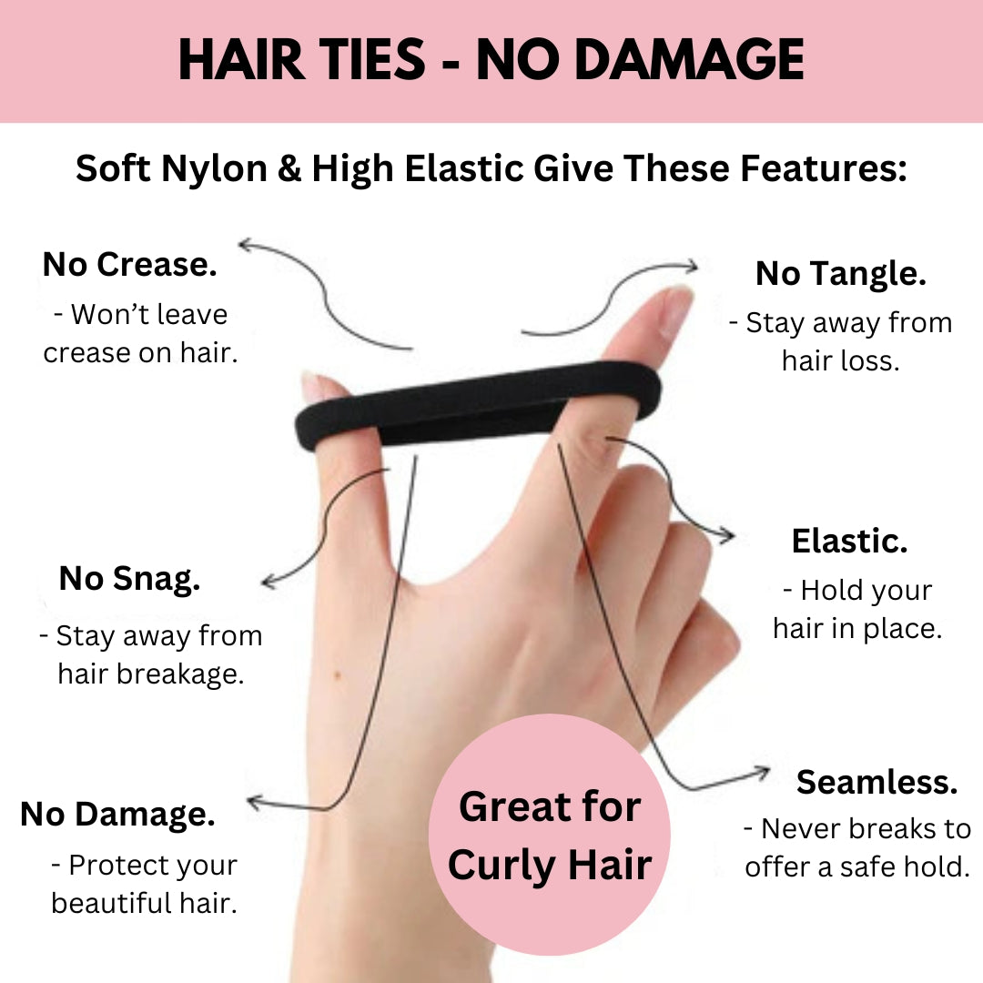 Premium Black Hair Ties (120 Pack)