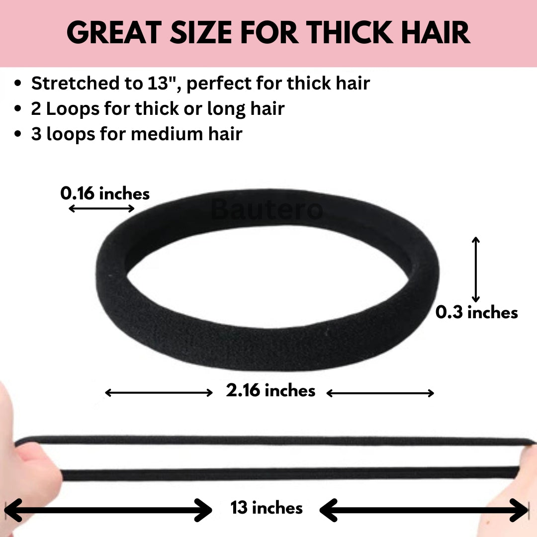 Premium Black Hair Ties (120 Pack)