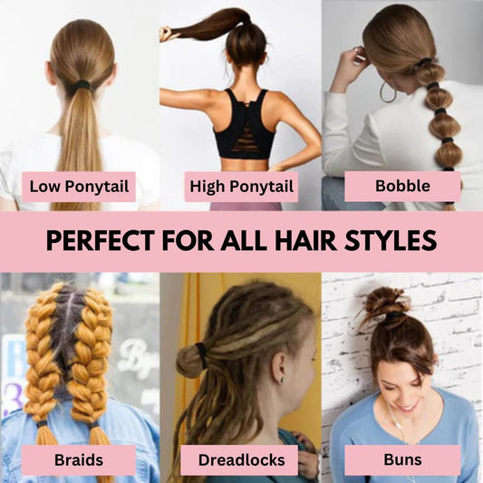 Premium Black Hair Ties (120 Pack)