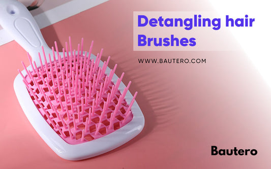 Detangling hair brushes