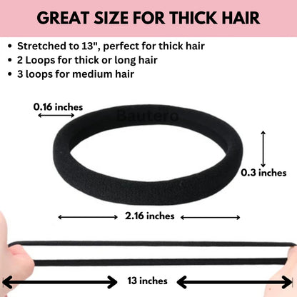 Premium Black Hair Ties (120 Pack)